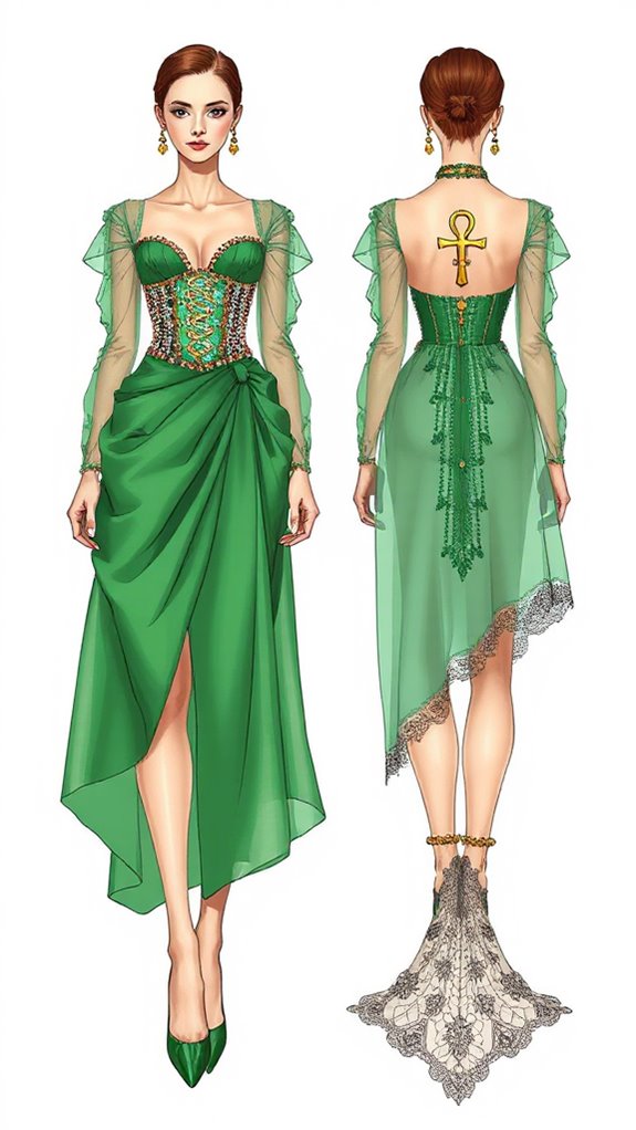 flamboyant resurrection dress sketches