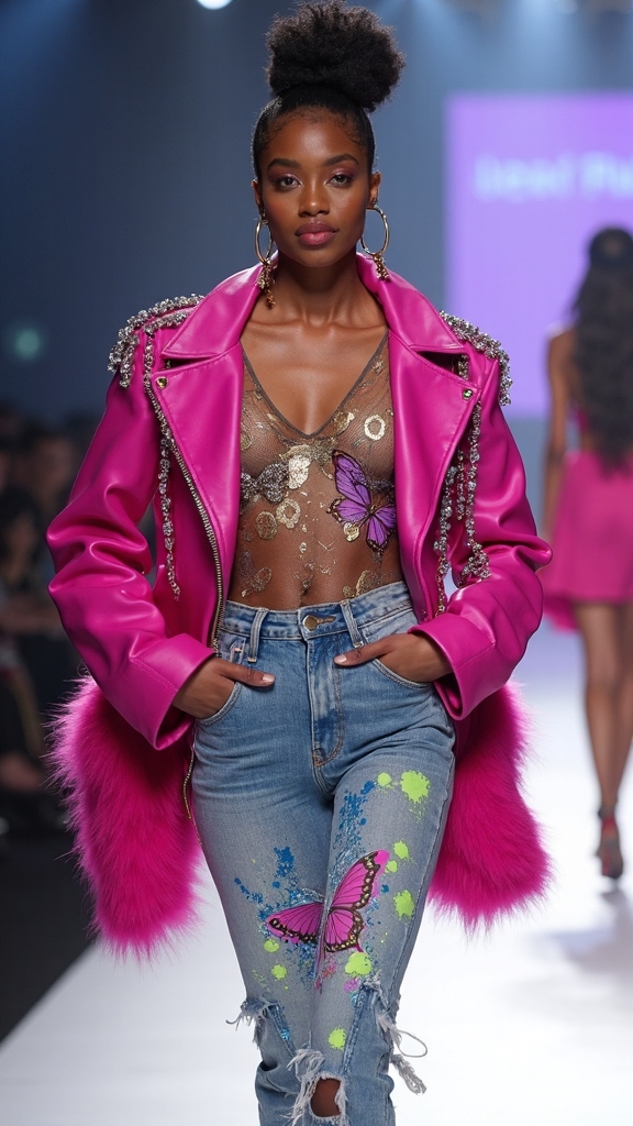 fuchsia chaos couture ensemble