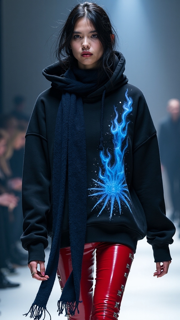 gothic anime inspired streetwear design