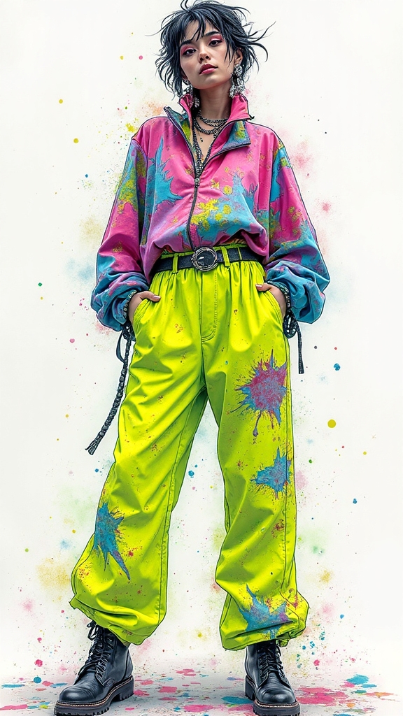 neon chaotic fashion fusion